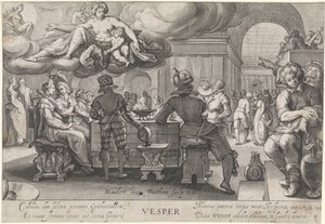Sera (Vesper) De vier tijden van de dag (serie) da Jacob Matham