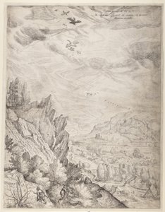 Paesaggio boemo con coppie e cacciatori (lastra di destra) da Jacob Matham