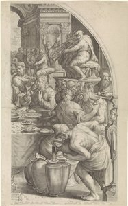 Nozze di Cana, foglio destro da Jacob Matham