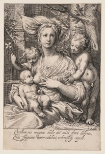 Carità, da Le sette virtù da Jacob Matham