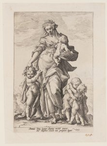 Carità, da Le virtù da Jacob Matham