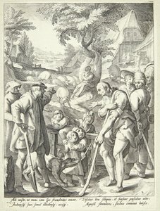 Il figlio prodigo diventa un guardiano di porci da Jacob Matham