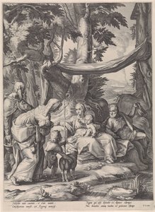 Sacra Famiglia con Elisabetta, Zaccaria e il bambino Giovanni Battista da Jacob Matham