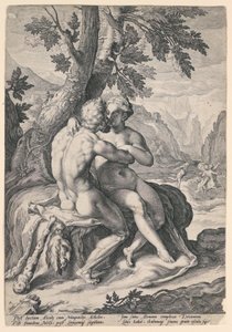 Ercole e Deianira, da una serie di Amori degli Dei da Jacob Matham