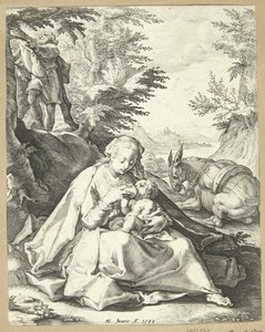 Riposo durante la fuga in Egitto da Jacob Matham
