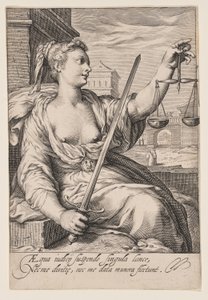 Giustizia, da Le sette virtù da Jacob Matham