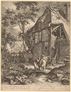 Abramo scaccia Agar da Jacob Matham, after Abraham Bloemaert