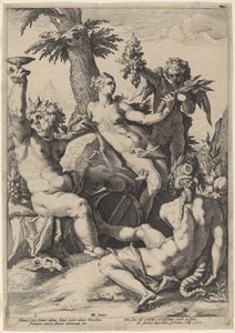Alleanza di Venere con Bacco e Cerere da Jacob Matham, after Hendrick Goltzius