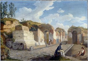 Inglese:  La Porta Ercolana a Pompei da Jacob Philipp Hackert