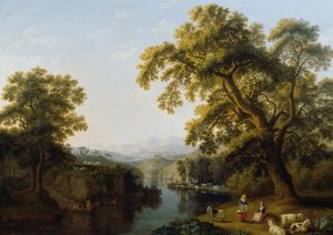 Valle del fiume di Isernia vicino a Napoli da Jacob Philipp Hackert