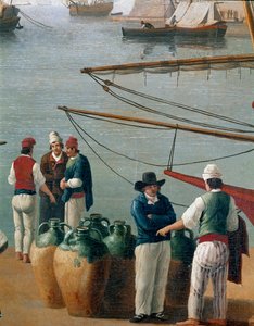 Pescatori e venditore di olio d
