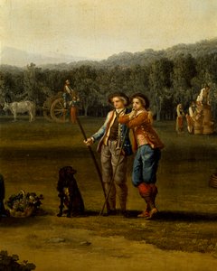 Raccolto a Carditello, dettaglio da Jacob Philippe Hackert