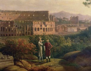 Johann Wolfgang von Goethe (1749-1832) visita il Colosseo a Roma, c.1790