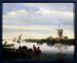 Paesaggio con mulino a vento. Dipinto di Jacob Van Ruisdael
