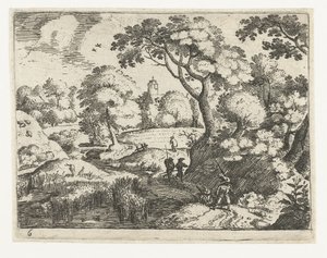 Paesaggio con viaggiatore e soldati da Jacob Savery (I)