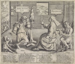 Allegoria con personificazioni della Buona Intenzione (Bona Intentio) e della Discordia (Discordia) da Jacob de Gheyn (I) (circle of)