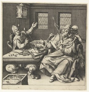 I pesatori di denaro e la Morte da Jacob de Gheyn (II) (workshop of)