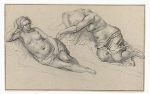Due studi di una donna nuda