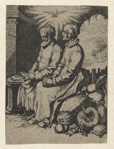 Vecchia coppia che prega (Vreedsamich paer) da Jacob de Gheyn (III) (attributed to)