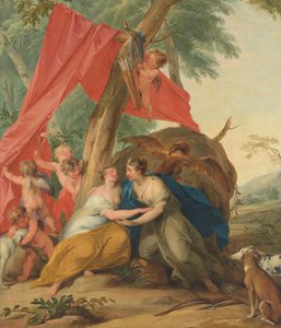 Giove, travestito da Diana, seduce la ninfa Callisto da Jacob de Wit (signed by artist)