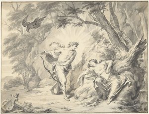 Apollo trafigge Coronide con una freccia da Jacob de Wit