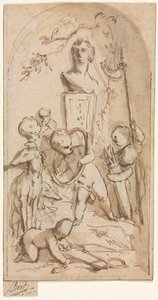 Busto di Diana con putti e attributi di caccia, prima metà del XVIII secolo da Jacob de Wit