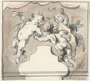 Tre putti fluttuanti da Jacob de Wit
