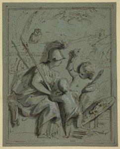 Minerva con due putti da Jacob de Wit