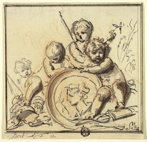 Putti con medaglione