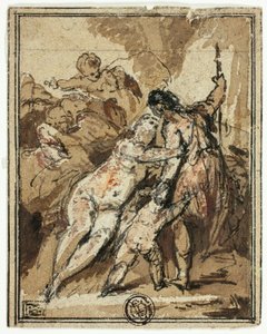 Venere che cerca di trattenere Adone da Jacob de Wit