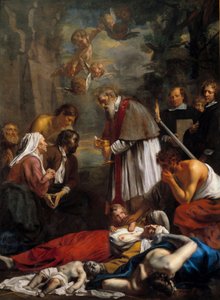 San Macario di Gand che salva i pestilenti da Jacob the Younger Van Oost
