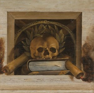 Vanitas Natura Morta con Teschio con Corona d