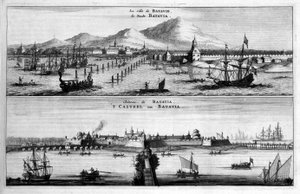 Vedute della città, del porto e del castello di Batavia - in "Ambasciata della Compagnia Orientale delle Province Unite verso l