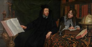 Ritratto di un teologo con il suo segretario da Jacob van Oost