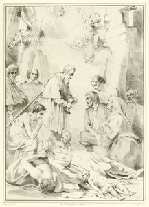 San Macario di Gand che aiuta le vittime della peste da Jacob van Oost