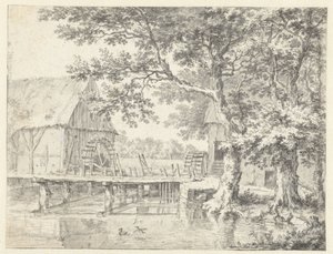 Disegno di un mulino ad acqua doppio da Jacob van Ruisdael