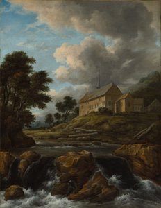 Paesaggio con una chiesa vicino a un torrente, c. 1670 da Jacob van Ruisdael