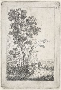Uomo con asino in un paesaggio da Jacob van Strij