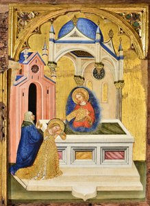 Lucia che prega sulla tomba di Sant