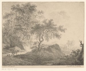 Conduttore di asini in un paesaggio montano da Jacobus Adrianus Weiland