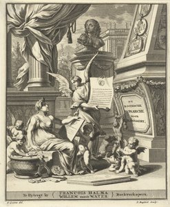 Pagina del titolo per A. Bogaert, De roomsche monarchy, vertoont in de muntbeelden der westersche en oostersche keizeren, Utrecht 1697 da Jacobus Baptist