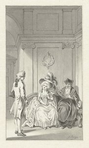 Interno con ecclesiastico, dama e giovane uomo da Jacobus Buys