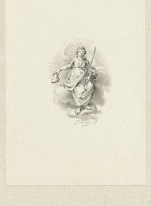 Figura allegorica femminile seduta sulle nuvole da Jacobus Buys