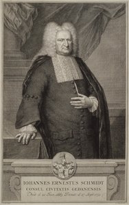 Johann Ernst Schmidt, c.1732 da Jacobus Houbracken