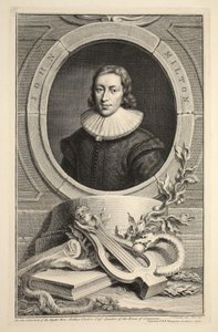 Ritratto di John Milton, illustrazione da 