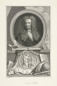 Sir Isaac Newton (1642-1726), fisico e matematico inglese da Jacobus Houbraken