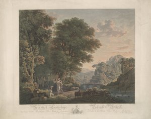 Paesaggio arcadico con figure danzanti da Jacobus Wijsman