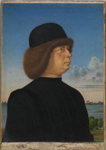 Ritratto di Alvise Contarini(); (verso) Un capriolo legato da Jacometto Veneziano