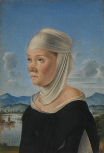 Ritratto di una donna, possibilmente una suora di San Secondo, verso scena in grisaille, ca. 1485-95