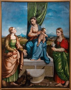Madonna in trono con Gesù Bambino tra le sante Caterina e Maria Maddalena, terzo decennio del XVI secolo da Jacopo (1510 92) Bassano
